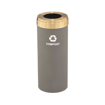 Glaro Waste Receptacle, Liner, 12 gal., Nickel/Sa W-1232NK-BE-W6RL