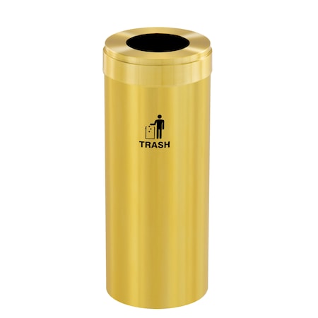 Glaro Waste Receptacle, No Liner, 15 gal., Satin W-1242BE-BE-W3