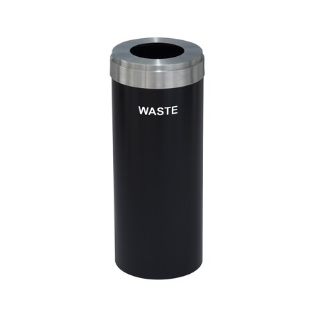 Glaro Waste Receptacle, No Liner, 15 gal., Satin W-1242BK-SA-W4