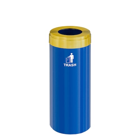 Glaro Waste Receptacle, No Liner, 15 gal., Blue/S W-1242BL-BE-W3