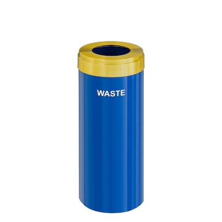 Glaro Waste Receptacle, No Liner, 15 gal., Blue/S W-1242BL-BE-W4