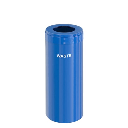 Glaro Waste Receptacle, No Liner, 15 gal., Blue/B W-1242BL-BL-W4