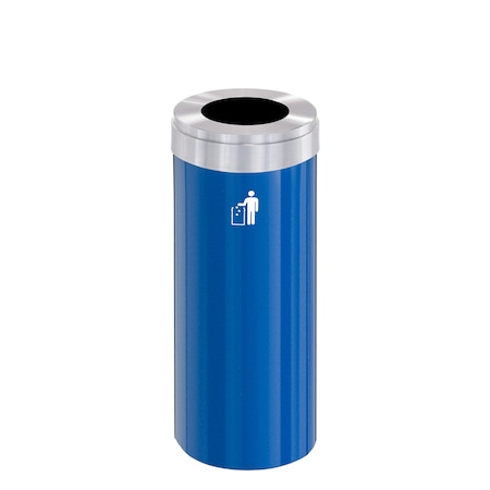 Glaro Waste Receptacle, No Liner, 15 gal., Blue/S W-1242BL-SA-W1
