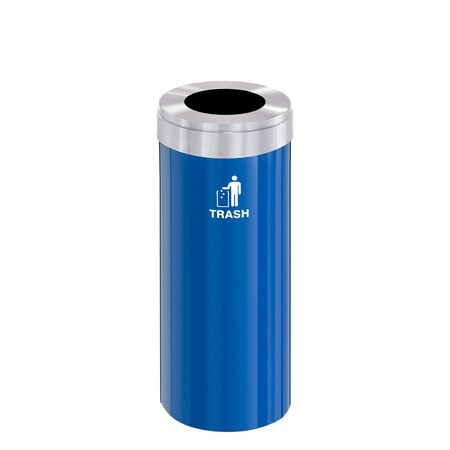 Glaro Waste Receptacle, No Liner, 15 gal., Blue/S W-1242BL-SA-W3