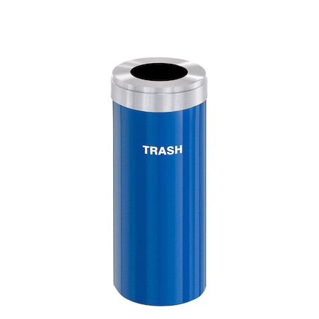 Glaro Waste Receptacle, No Liner, 15 gal., Blue/S W-1242BL-SA-W5