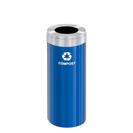 Glaro Waste Receptacle, No Liner, 15 gal., Blue/S W-1242BL-SA-W6RL