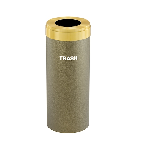 Glaro Waste Receptacle, No Liner, 15 gal., Bronze W-1242BV-BE-W5