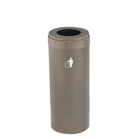 Glaro Waste Receptacle, No Liner, 15 gal., Bronze W-1242BV-BV-W1