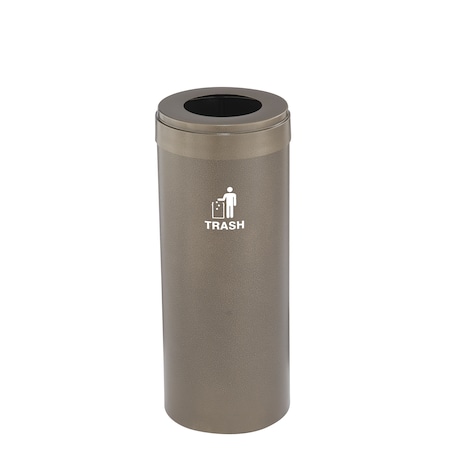 Glaro Waste Receptacle, No Liner, 15 gal., Bronze W-1242BV-BV-W3