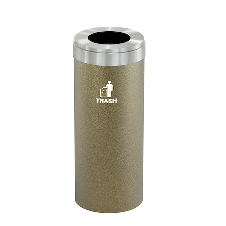 Glaro Waste Receptacle, No Liner, 15 gal., Bronze W-1242BV-SA-W3