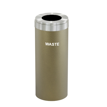 Glaro Waste Receptacle, No Liner, 15 gal., Bronze W-1242BV-SA-W4