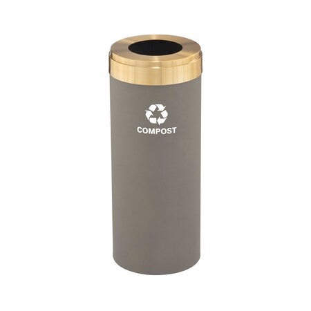 Glaro Waste Receptacle, No Liner, 15 gal., Nickel W-1242NK-BE-W6RL
