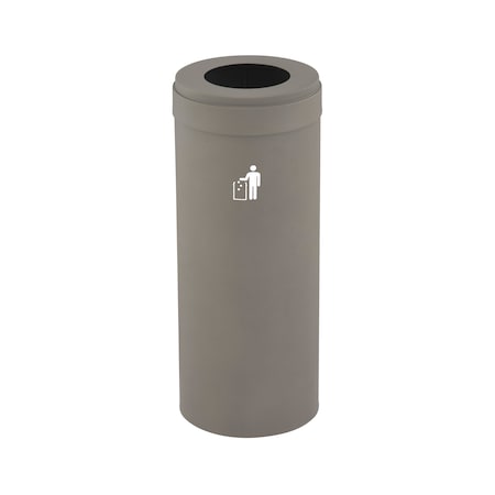 Glaro Waste Receptacle, No Liner, 15 gal., Nickel W-1242NK-NK-W1