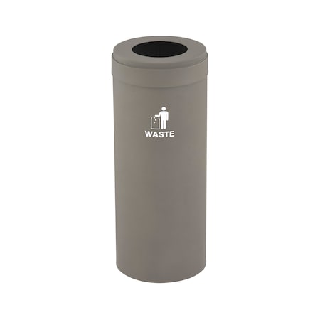 Glaro Waste Receptacle, No Liner, 15 gal., Nickel W-1242NK-NK-W2