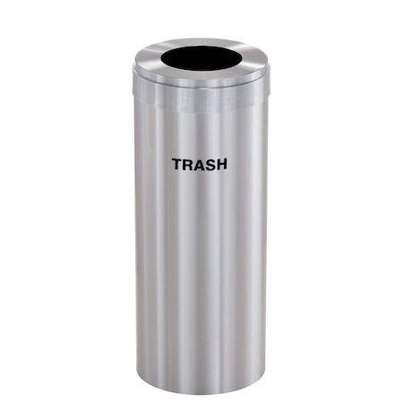 Glaro Waste Receptacle, No Liner, 15 gal., Silver W-1242SA-SA-W5