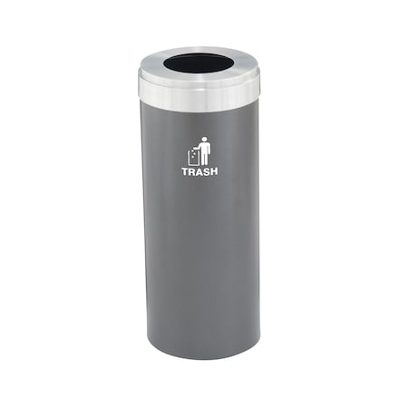 Glaro Waste Receptacle, No Liner, 15 gal., Silver W-1242SV-SA-W3