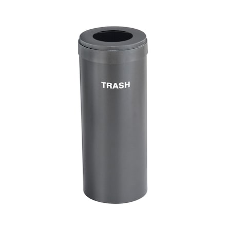 Glaro Waste Receptacle, No Liner, 15 gal., Silver W-1242SV-SV-W5