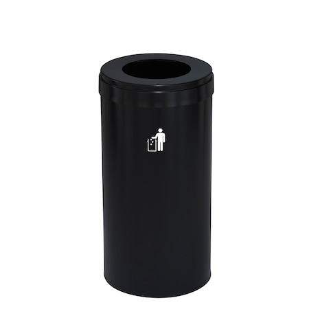 Glaro Waste Receptacle, Liner, 16 gal., Satin Bla W-1532BK-BK-W1