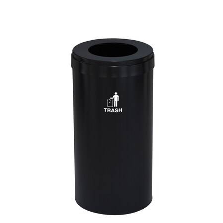 Glaro Waste Receptacle, Liner, 16 gal., Satin Bla W-1532BK-BK-W3