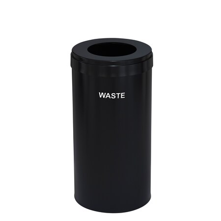 Glaro Waste Receptacle, Liner, 16 gal., Satin Bla W-1532BK-BK-W4