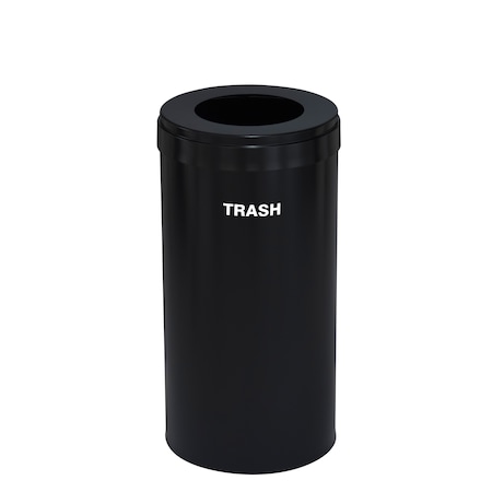 Glaro Waste Receptacle, Liner, 16 gal., Satin Bla W-1532BK-BK-W5