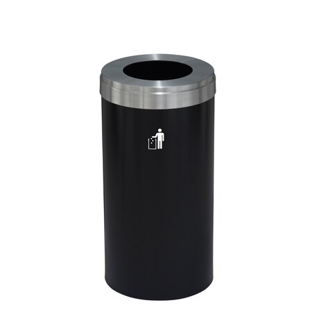 Glaro Waste Receptacle, Liner, 16 gal., Satin Bla W-1532BK-SA-W1