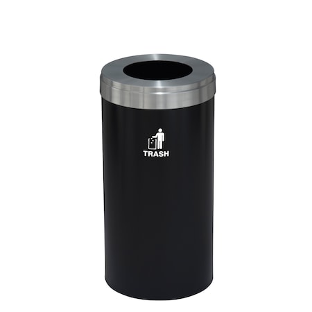 Glaro Waste Receptacle, Liner, 16 gal., Satin Bla W-1532BK-SA-W3