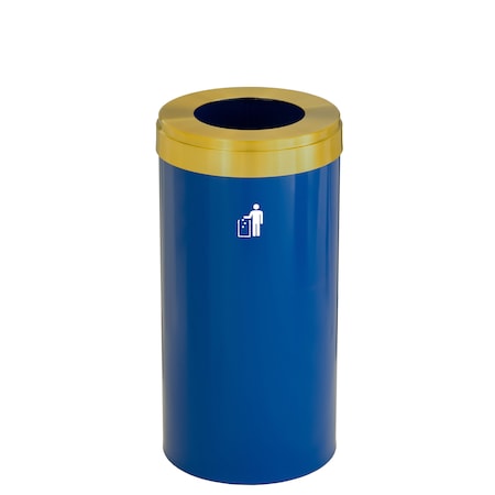 Glaro Waste Receptacle, Liner, 16 gal., Blue/Sati W-1532BL-BE-W1
