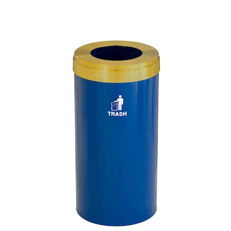 Glaro Waste Receptacle, Liner, 16 gal., Blue/Sati W-1532BL-BE-W3