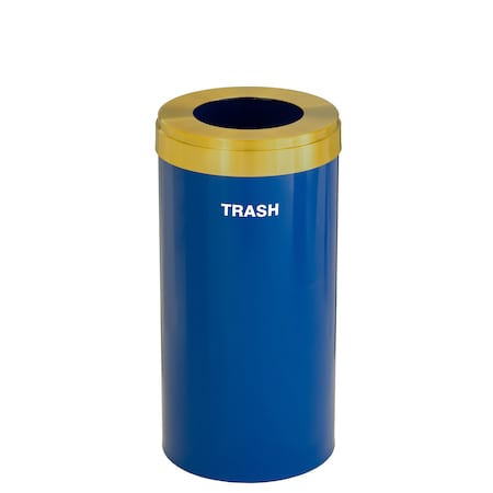 Glaro Waste Receptacle, Liner, 16 gal., Blue/Sati W-1532BL-BE-W5