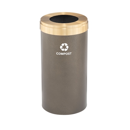 Glaro Waste Receptacle, Liner, 16 gal., Bronze Ve W-1532BV-BE-W6RL