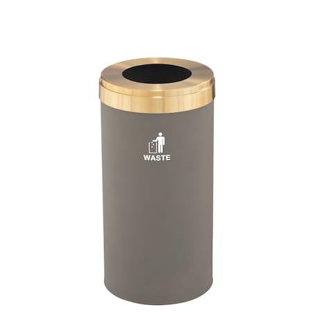 Glaro Waste Receptacle, Liner, 16 gal., Nickel/Sa W-1532NK-BE-W2