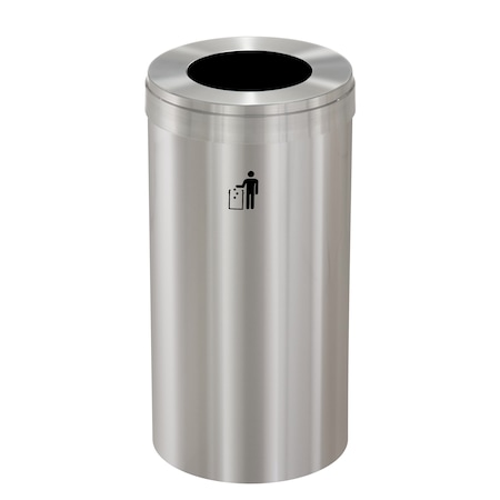 Glaro Waste Receptacle, Liner, 16 gal., Silver/Si W-1532SA-SA-W1