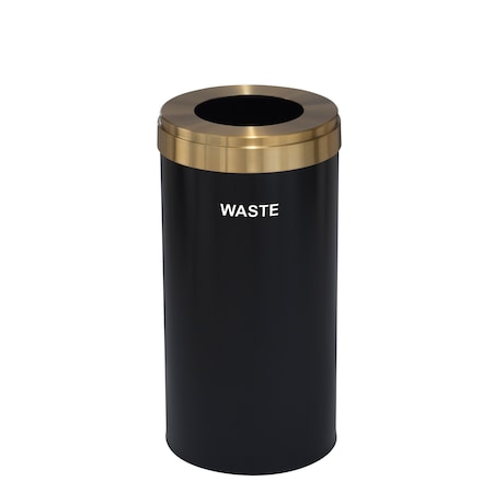 Glaro Waste Receptacle, No Liner, 23 gal., Satin W-1542BK-BE-W4
