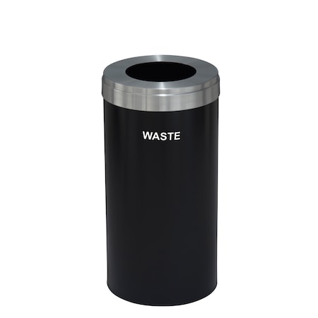 Glaro Waste Receptacle, No Liner, 23 gal., Satin W-1542BK-SA-W4