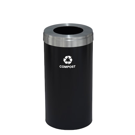 Glaro Waste Receptacle, No Liner, 23 gal., Satin W-1542BK-SA-W6RL