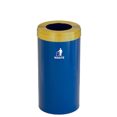 Glaro Waste Receptacle, No Liner, 23 gal., Blue/S W-1542BL-BE-W2