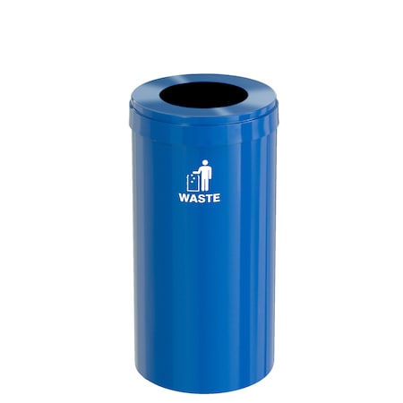 Glaro Waste Receptacle, No Liner, 23 gal., Blue/B W-1542BL-BL-W2