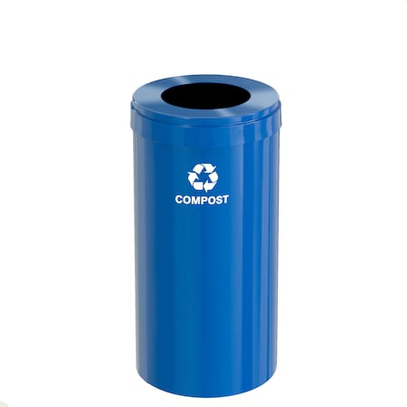 Glaro Waste Receptacle, No Liner, 23 gal., Blue/B W-1542BL-BL-W6RL