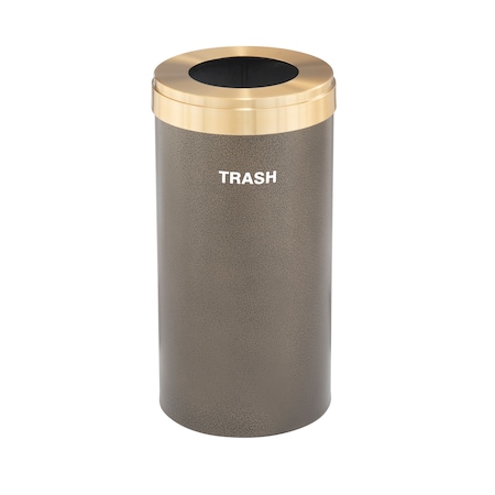 Glaro Waste Receptacle, No Liner, 23 gal., Bronze W-1542BV-BE-W5