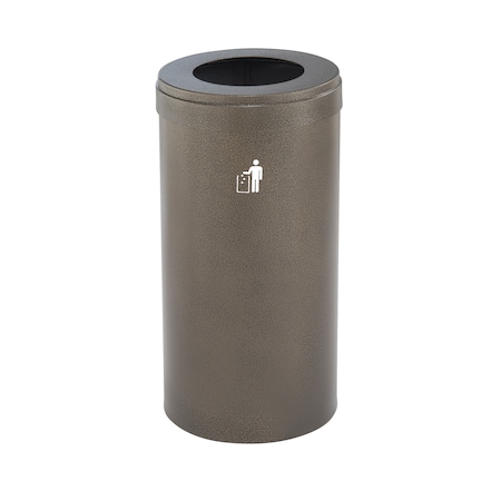 Glaro Waste Receptacle, No Liner, 23 gal., Bronze W-1542BV-BV-W1