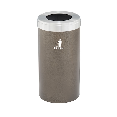 Glaro Waste Receptacle, No Liner, 23 gal., Bronze W-1542BV-SA-W3