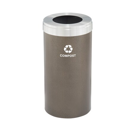 Glaro Waste Receptacle, No Liner, 23 gal., Bronze W-1542BV-SA-W6RL