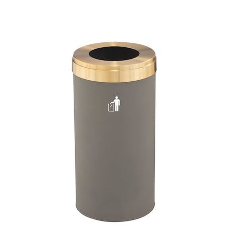 Glaro Waste Receptacle, No Liner, 23 gal., Nickel W-1542NK-BE-W1