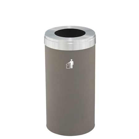 Glaro Waste Receptacle, No Liner, 23 gal., Nickel W-1542NK-SA-W1