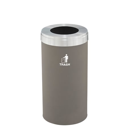 Glaro Waste Receptacle, No Liner, 23 gal., Nickel W-1542NK-SA-W3