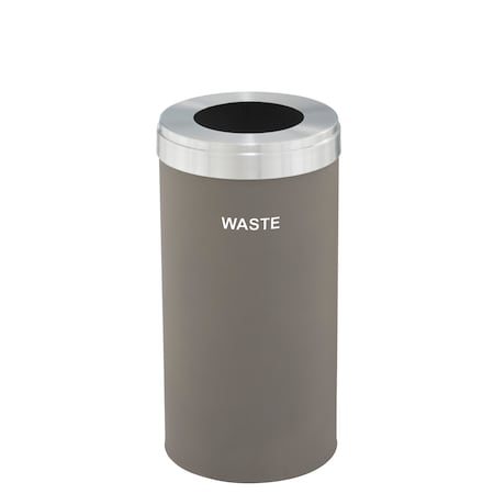 Glaro Waste Receptacle, No Liner, 23 gal., Nickel W-1542NK-SA-W4