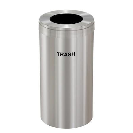 Glaro Waste Receptacle, No Liner, 23 gal., Silver W-1542SA-SA-W5