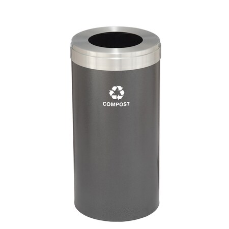 Glaro Waste Receptacle, No Liner, 23 gal., Silver W-1542SV-SA-W6RL