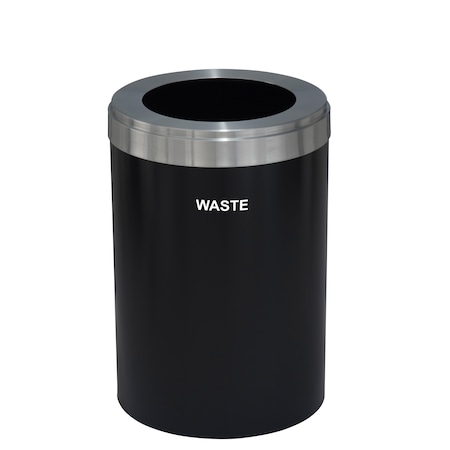 Glaro Waste Receptacle, Liner, 16 gal., Satin Bla W-2032BK-SA-W4
